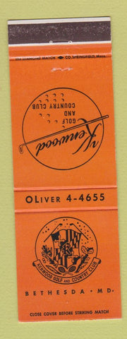 Matchbook Cover - Kenwood Golf Country Club Bethesda MD