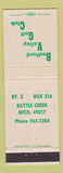 Matchbook Cover - Bedford Valley Golf Club Battle Creek MI
