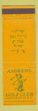 Matchbook Cover - Andrews Golf Club Washington DC