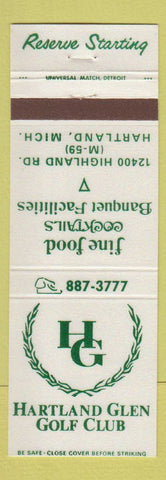 Matchbook Cover - Hartland Glen Golf Club Hartland MI