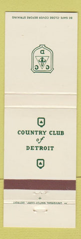 Matchbook Cover - Country Club of Detroit MI