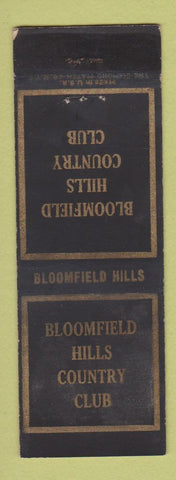 Matchbook Cover - Bloomfield Hills Country Club MI WEAR