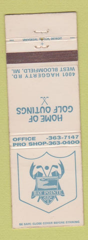 Matchbook Cover - Bay Pointe Golf Club West Bloomfield MI