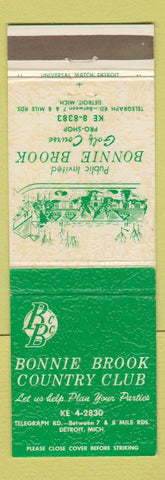 Matchbook Cover - Bonnie Brook Country Club Detroit MI