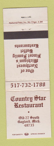 Matchbook Cover - Country Star Restaurant Gaylord MI WEAR