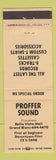 Matchbook Cover - Proffer Sound Flint MI 8 track