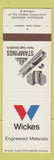 Matchbook Cover - Wickes Stampings Saginaw MI