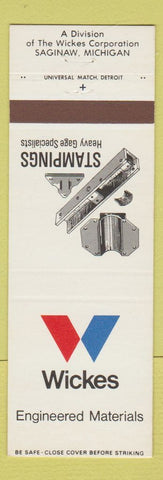 Matchbook Cover - Wickes Stampings Saginaw MI