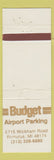 Matchbook Cover - Budget Airport Parking Romulus MI WEAR