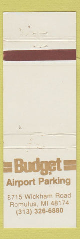 Matchbook Cover - Budget Airport Parking Romulus MI WEAR