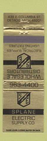 Matchbook Cover - Splane Electric Supply Detroit MI