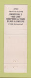 Matchbook Cover - Universal Detroit MI Weatherstripping