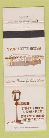 Matchbook Cover - Brose Electrical Livonia Detroit MI WEAR