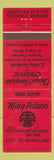 Matchbook Cover - Ming Palace Chinese Restaurant Southfield MI