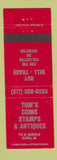 Matchbook Cover - Tom's Coins Stamps Antiques Alpena MI
