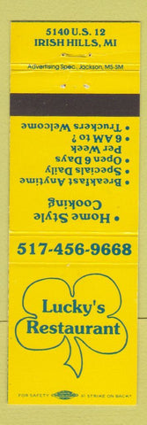 Matchbook Cover - Lucky's Restaurant Irish Hills MI