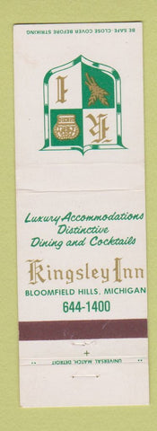 Matchbook Cover - Kingsley Inn Bloomfield Hills MI