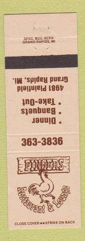 Matchbook Cover - Fingers Restaurant Lounge Grand Rapids MI