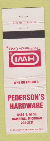 Matchbook Cover - Pederson's Hardware Hamberg MI