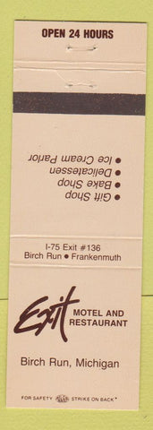 Matchbook Cover - Exit Motel Restaurant Birch Run MI