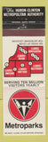 Matchbook Cover - Huron Clinton Metro Parks MI