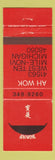 Matchbook Cover - Ah Wok Novi MI