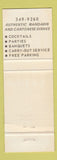Matchbook Cover - Ah Wok Novi MI