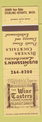 Matchbook Cover - Wine Tasters Restaurant Sterling Heights MI