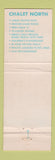 Matchbook Cover - Chalet North Motel St Ignace MI