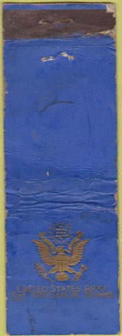 Matchbook Cover - United States Army Sgt William Bowes POOR