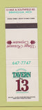 Matchbook Cover - Tavern On 13 Birmingham MI