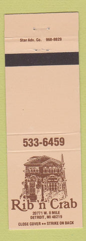 Matchbook Cover - Rib n Crab Detroit MI