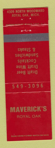 Matchbook Cover - Maverick's Royal Oak MI restaurant