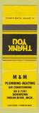 Matchbook Cover - M&M Plumbing Heating Indian River MI WEAR