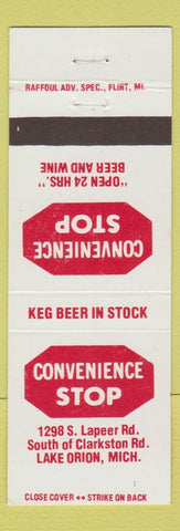 Matchbook Cover - Convenience Stop Lake Orion MI