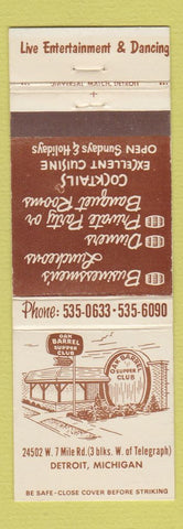 Matchbook Cover - Oak Barrel Supper Club Detroit MI