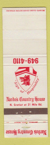 Matchbook Cover - Nardo's Country House Detroit MI WEAR
