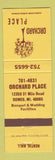 Matchbook Cover - Orchard Place Rental Hall Romeo MI