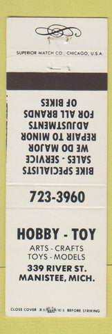 Matchbook Cover - Hobby Toy Arts Crafts Manistee MI