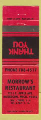 Matchbook Cover - Morrow's Restaurant Muskegon MI