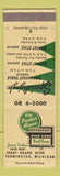 Matchbook Cover - Parker House Restaurant Farmington MI
