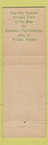 Matchbook Cover - Parker House Restaurant Farmington MI