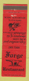 Matchbook Cover - Forge Restaurant Riverview MI