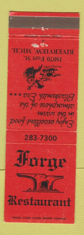 Matchbook Cover - Forge Restaurant Riverview MI