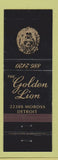 Matchbook Cover - The Golden Lion Detroit MI