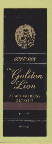 Matchbook Cover - The Golden Lion Detroit MI