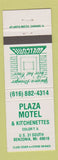 Matchbook Cover - Plaza Motel Benzonia MI