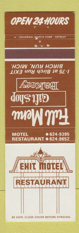 Matchbook Cover - Exit Motel Restaurant Birch Run MI
