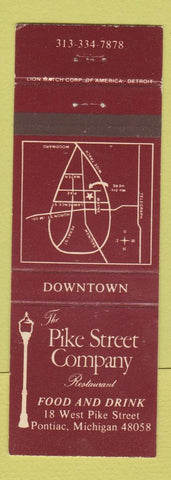 Matchbook Cover - Pike Street Company Pontiac MI