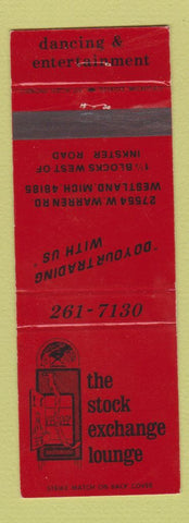 Matchbook Cover - The Stock Exchange Lounge Westland MI